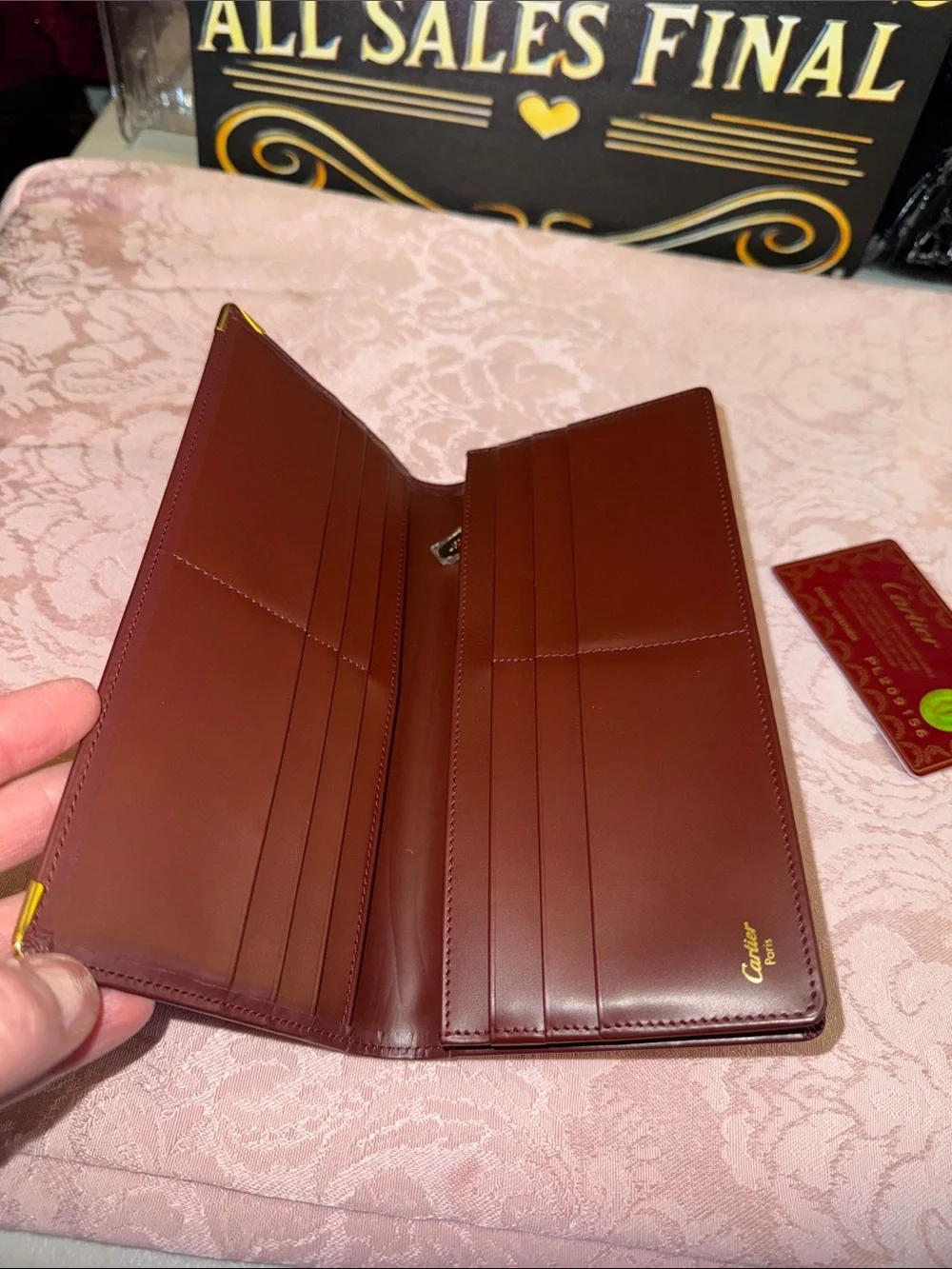 Cartier Leather Billfold Wallet - Burgundy